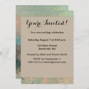 Convite Impressionismo das Belas Artes do Monet Sunset