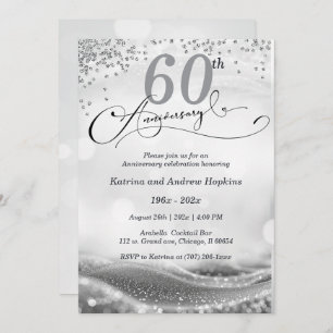 Convite Imprimível Elegante do 60º Aniversário de Casament