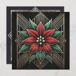 Convite Imprimível Retro Art Deco Poinsettia Scrapbook