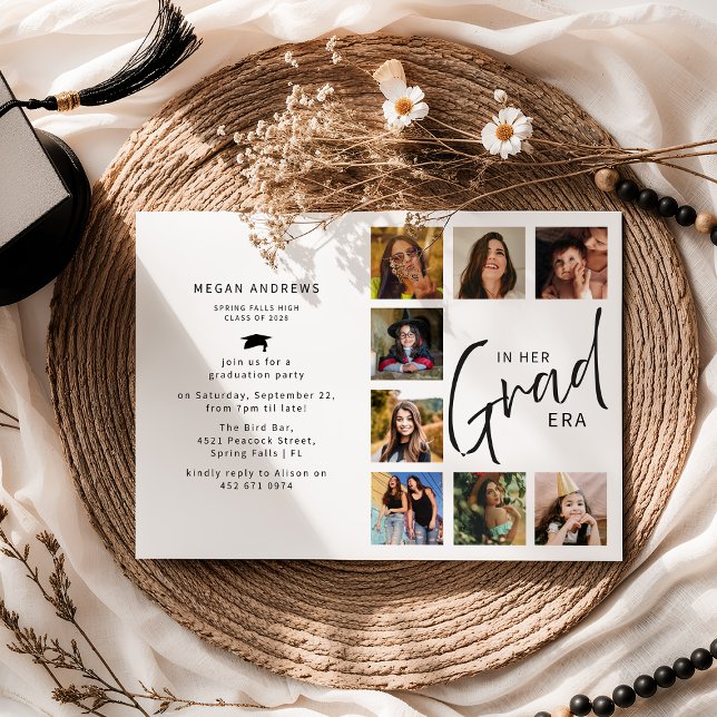 Convite In Her Grad Era Photo Collage Graduation (Criador carregado)