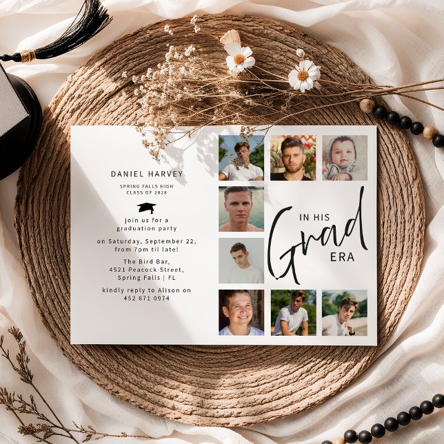 Convite In His Grad Era Photo Collage Graduation (Criador carregado)