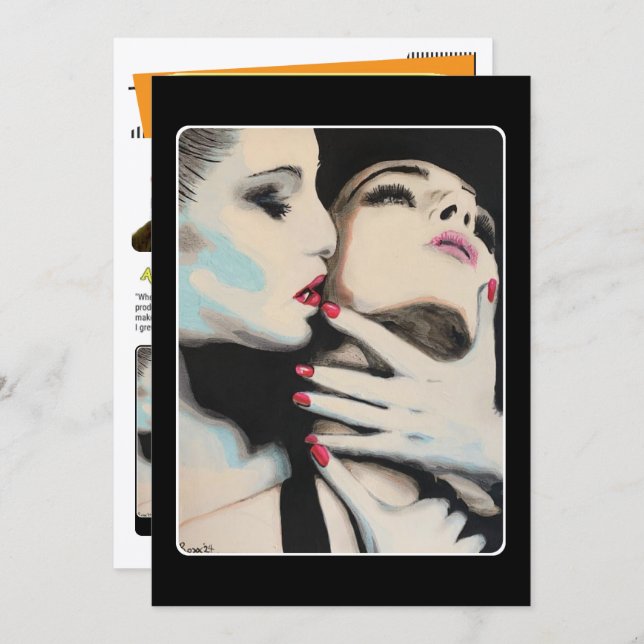 Convite ‘In the Shadows’ Painting on a Small-Scale Print  (Frente/Verso)