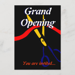 Convite Inauguração Grande abertura corte de fita da festa