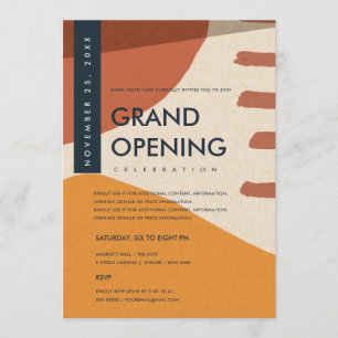 CONVITE INAUGURAÇÃO GRANDIOSA ARTE ABSTRATA MODERNA LARANJ