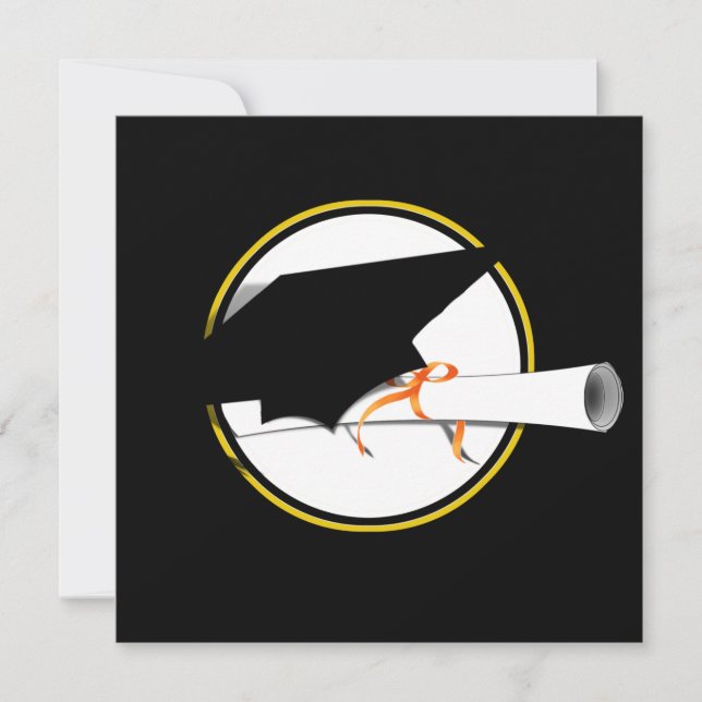 Convite Inclinação do Boné de Formando no plano de fundo p (Frente)