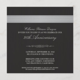 Convite incorporado da fita do evento (prata)