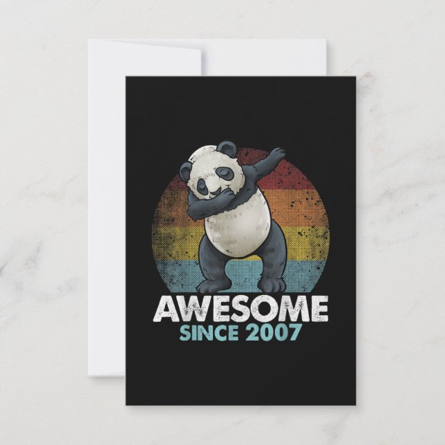 Convite Incrível Desde 2007 Dabbing Panda Aniversário de 1 (Frente)