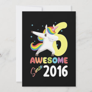 Convite INCRÍVEL Desde 2016 Aniversário Unicórnio 6 Crianç