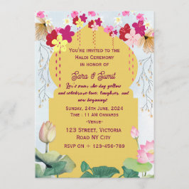 Convite Indian Haldi Ceremony Invitations 