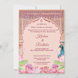 Convite Indian wedding ethnic luxury invitation