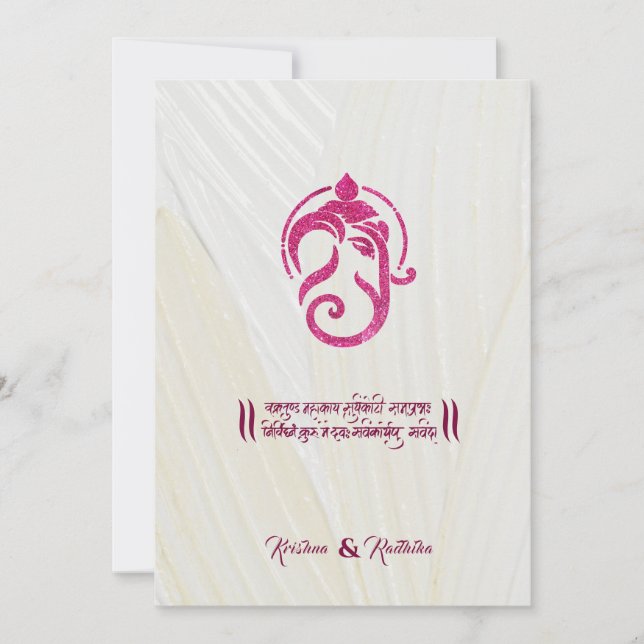 Convite Indian wedding Ganesha hindu invitation (Frente)