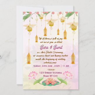 Convite Indian Wedding Haldi Ceremony Invitations 