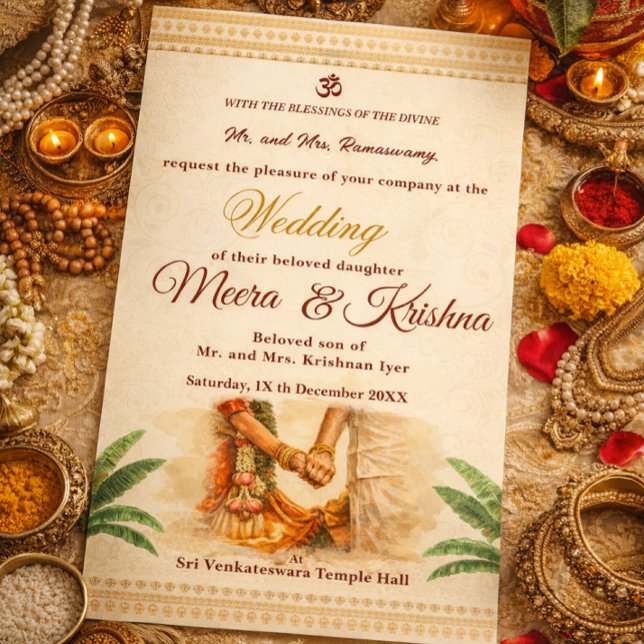 Convite Indian Wedding Invitation (Criador carregado)
