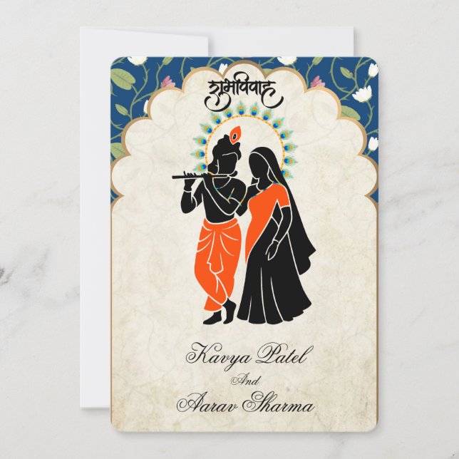 Convite Indian Wedding Invitations for USA (Frente)