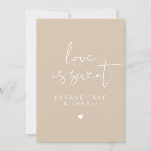 Convite INDIE Boho Beige Cream Love é doce sinal de favor