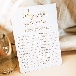 Convite INDIE Boho Burnt Orange Baby Word Scramble Game I