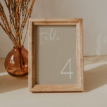 Convite ÍNDIE Boho Earth Tone Número da Tabela Mínima<br><div class="desc">Este número da tabela de casamento apresenta uma fonte escura escrita à mão e design moderna minimalista com um tom de terra esticado e uma combinação de cores brancas. Altere facilmente o número para criar todos os números de tabela. Todas as cores são editáveis.</div>