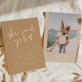 Convite INDIe Boho Ela Disse Sim Chá de panela Moderno