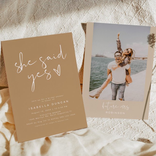 Convite INDIe Boho Ela Disse Sim Chá de panela Moderno (Criador carregado)