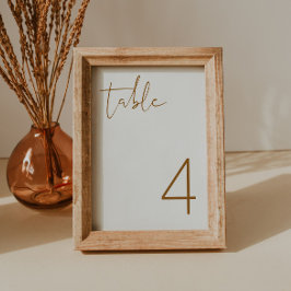 Convite INDIE Burnt Orange Boho Número de Tabela Minimalis