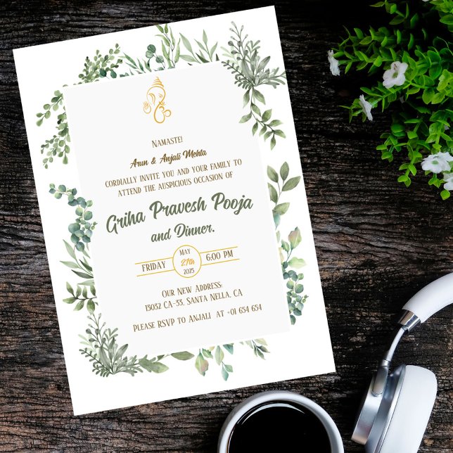 Convite Indígena Hindu Griha Pravesh (Criador carregado)