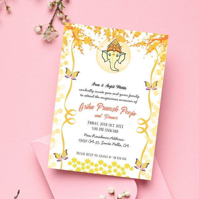 Convite Indígena Hindu Griha Pravesh (Criador carregado)