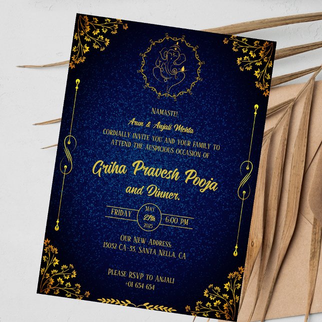 Convite Indígena Hindu Griha Pravesh (Criador carregado)