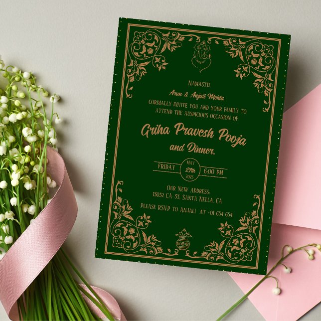 Convite Indígena Hindu Griha Pravesh (Criador carregado)