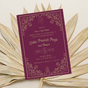 Convite Indígena Hindu Griha Pravesh