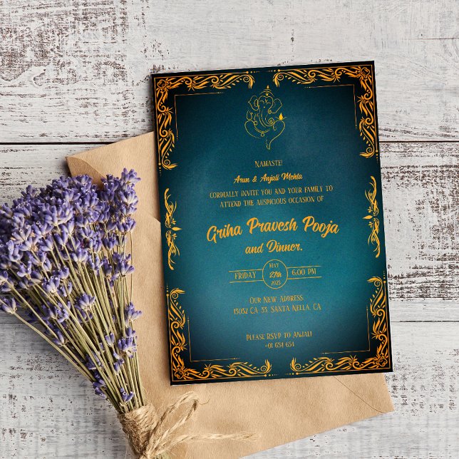 Convite Indígena Hindu Griha Pravesh (Criador carregado)