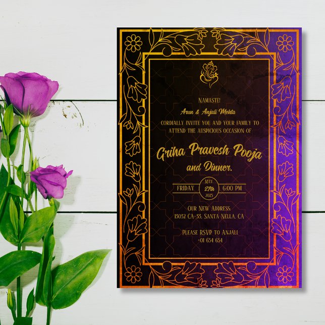 Convite Indígena Hindu Griha Pravesh (Criador carregado)