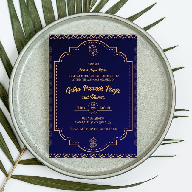 Convite Indígena Hindu Griha Pravesh (Criador carregado)
