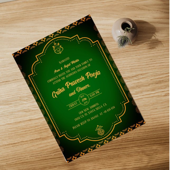 Convite Indígena Hindu Griha Pravesh (Criador carregado)