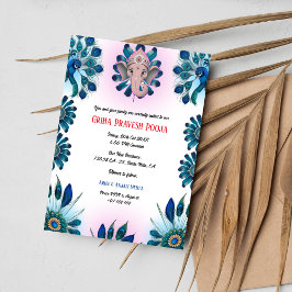 Convite Indígena Hindu Griha Pravesh Peacock
