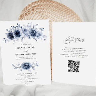 Convite Indigo Blue Floral Weding One Piece