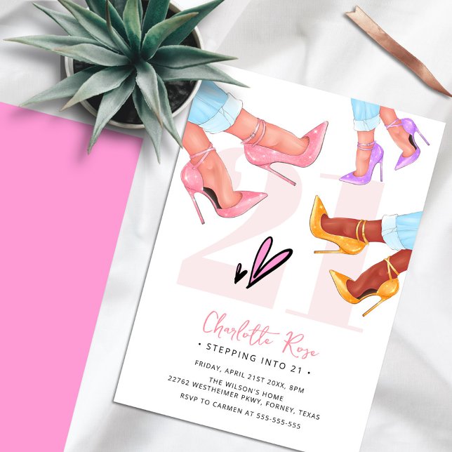 Convite Indo para a aniversário de 21 anos de 21 Chic High (Criador carregado)