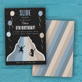 Convite Indoor Slide Park Playground Boys Birthday Party