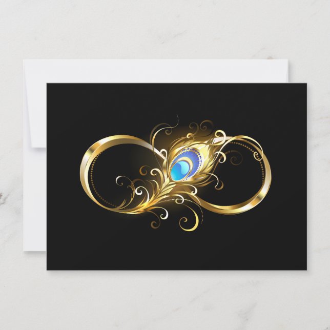 Convite Infinidade com a pena Pavão de Ouro (Frente)