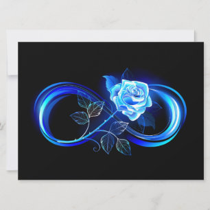Convite Infinito brilhante com rosa azul