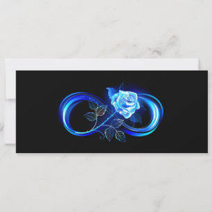 Convite Infinito brilhante com rosa azul