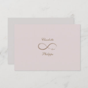 Convite Infinity Sign Dusty Pink Cinza Dourada Casamento R