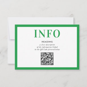Convite INFORMAÇÃO INSERIDA Código QR verde kelly moderno