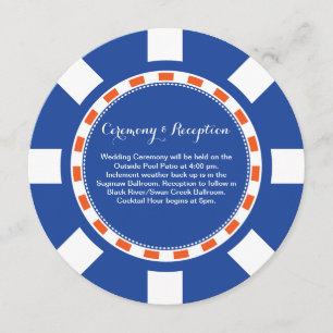 Convite Informação Wedding da microplaqueta de póquer  