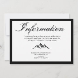 Convite Informações de Casamento ao Ar Livre com Caligrafi