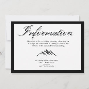 Convite Informações de Casamento ao Ar Livre com Caligrafi