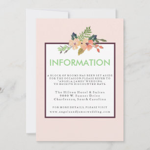 Convite Informações de Casamento de Cantinho Floral de Wat