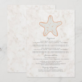 Convite Informações de Casamento Estrela-do-Mar Rústica La