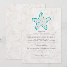 Convite Informações de Casamento Estrela-do-Mar Rústica Tu