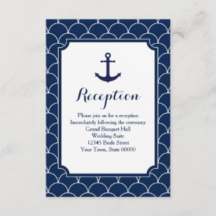 Convite Informações de Recepção Náutica em Padrão de Conch