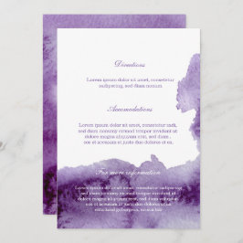 Convite Informações de Ultra Violet Elegant Watercolor